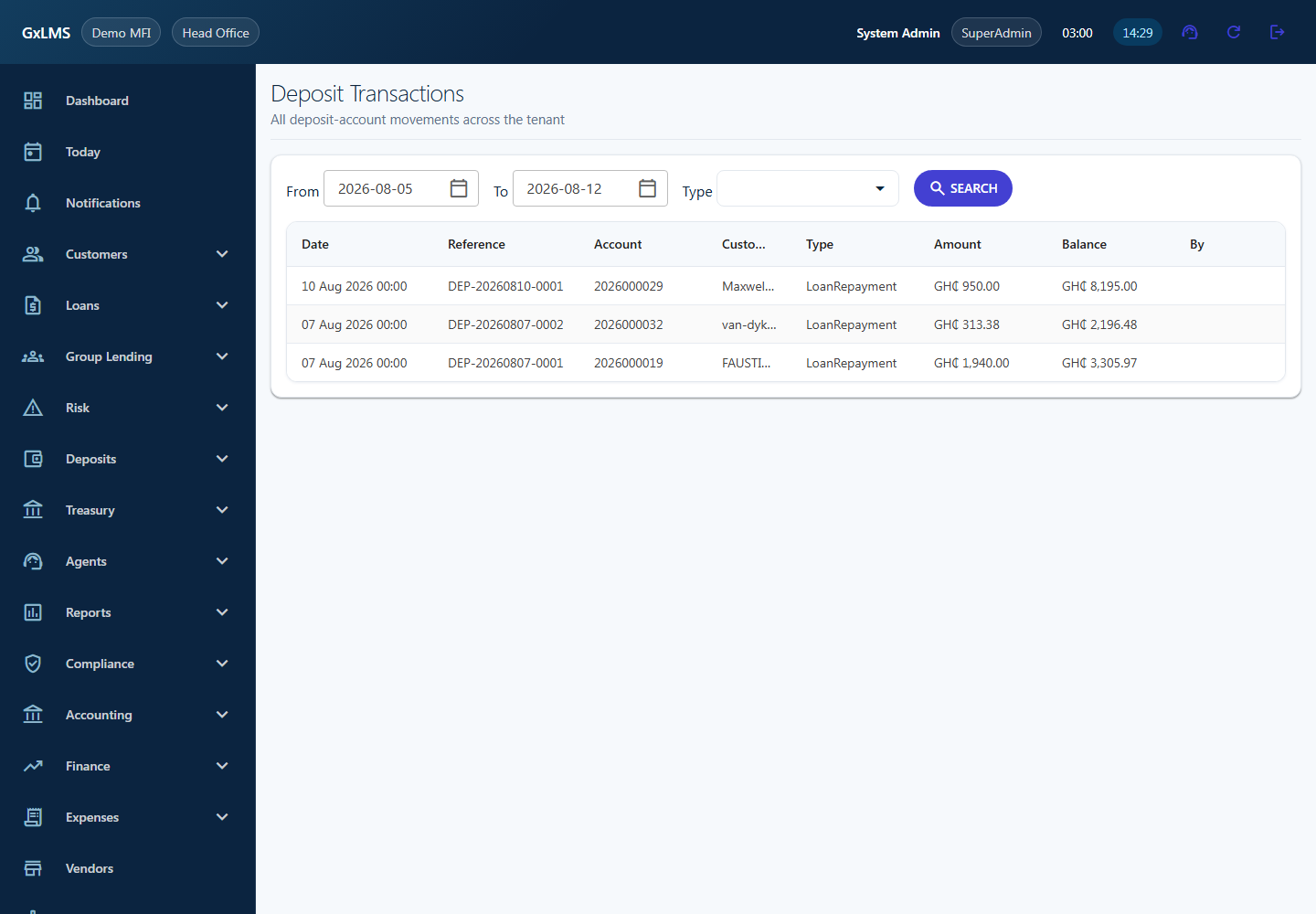 Deposit Transactions